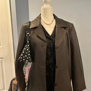 Vintage Dark Brown Leather Blazer